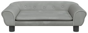 Divano per bambini grigio chiaro 70x45x26 cm in velluto
