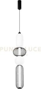 Lampadario a sospensione led inkas nera in vetro 36w 3720lm cct 300...