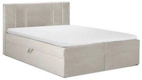 Letto boxspring beige con contenitore 160x200 cm Afra - Mazzini Beds