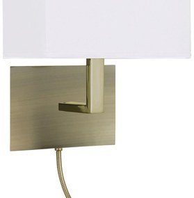 Applique Contemporanea Hotel Acciaio Ottone Tessuto 1 Luce E27