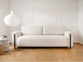 Divano avorio allungabile/con contenitore e rivestimento in bouclé 244 cm Arcadova – ELTAP