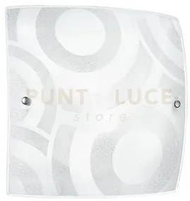 Plafoniera miro' bianca 3 luci attacco e27 40x9,7x40cm in vetro