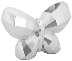 Vaso Butterfly Silver Cm 22,5X8X15 Design Elegante Unico