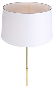 Lampada da terra intelligente oro con paralume in lino bianco 45 cm incl. Wifi A60 - Parte