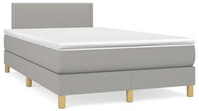 Giroletto A Molle Con Materasso Grigio Chiaro 120x190cm Tessuto /