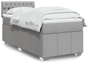 Giroletto A Molle Con Materasso Grigio Chiaro100x200 Cm Tessuto /