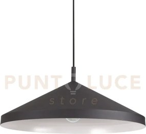 Yurta lampadario sospeso 1 luce attacco e27 nero 50cm in metallo