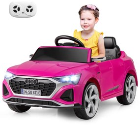 Costway Auto elettrica per bambini audi sq8 licenziata, Veicolo 12V con telecomando clacson luci LED musica e 3 velocità 2 Colori