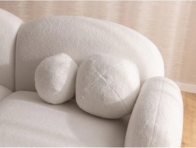 Divano angolare color crema (con penisola a destra/con chaise lounge) con rivestimento in bouclé Orbit – Ropez