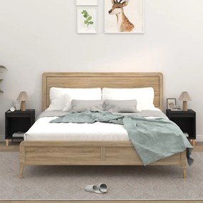 Comodini 2 Pz Nero 40x35x50 Cm /