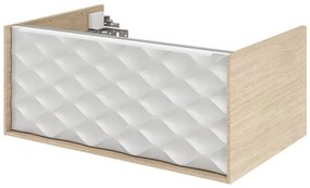 Mobile sottolavabo e lavabo Neo Frame per vasca centrale marrone bianco L 75 x H 32 x P 48 cm 1 cassetto