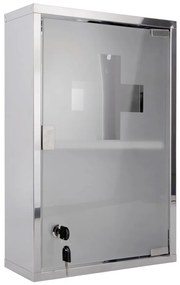 Armadietto pensile in metallo argentato 12x48 cm - PT LIVING