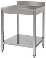 Tavolo 40x60x85 acciaio inox 430 su gambe ripiano alzatina ristorante RS3849