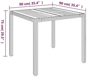 Set da Pranzo da Giardino 3 pz con Cuscini in Polyrattan Grigio