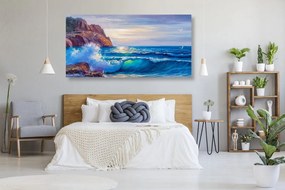 Stampa su tela – Onde marine sulla costa