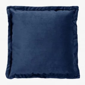 Cuscino quadrato in velluto (53x53 cm) Kata Blu - Sklum