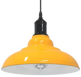 Lampada Sospensione Regolabile E27 Giallo Lucido Ø31 Cm Metallo /
