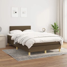 Giroletto A Molle Con Materasso Marrone Scuro 120x200cm Tessuto /