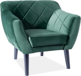 Poltrona Karo 1 in velluto verde - Blu78/wenge