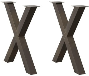 Gambe Tavolo Pranzo A X 2 Pz Naturale 80x(72-73) Cm Acciaio /