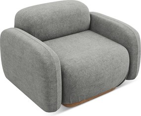 Parte divano componibile grigio con rivestimento in bouclé Ailani – Makamii