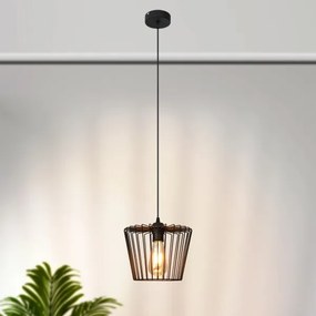Lampadario a sospensione con filo TORRI 1xE27/15W/230V diametro 23 cm nero