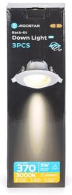 Aigostar - Set 3x faretti da incasso LED/5W/230V 3000K Ø 8,5 cm bianco