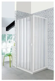 Box Doccia a Soffietto 80x80 cm in PVC Riducibile con Apertura Centrale