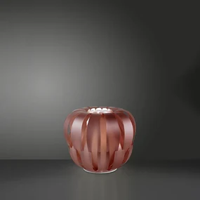 Lampada Da Tavolo Moderna 1 Luce Queen Polilux Rosa Metallico D29 Made In Italy