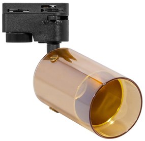 Faro GU10 per binario Monofase in Vetro color Oro Dorato