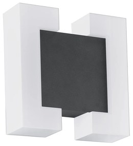 Applique Esterno Moderna Sitia Metallo Grigio Policarbonato Bianco Led