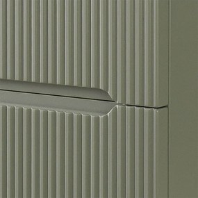 Mobile bagno sospeso 80 cm verde opaco cannettato con specchio Bali