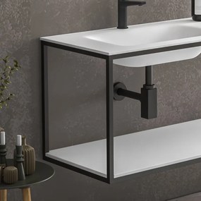 Mobile sospeso 155 cm struttura metallica e ripiano SOP-155 - KAMALU