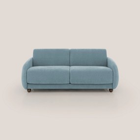 Giglio divano letto scandinavo japandi con materasso H18 cm in tessuto Bouclé impermeabile T07