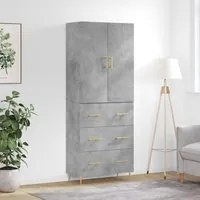 Credenza Grigio Cemento 69,5x34x180 cm in Legno Multistrato 3195839