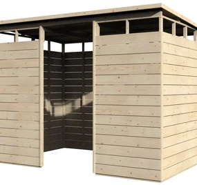 Casetta da giardino DECOR ET JARDIN Multifunzione in legno naturale con porta prodotto senza porta, superficie interna 4.49 m² e spessore parete 12 mm