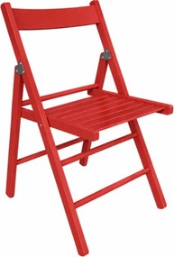 Sedia pieghevole in legno colorata ROSSO 1 PEZZO