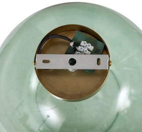 Plafoniera Art Déco ottone con vetro verde - Sandra