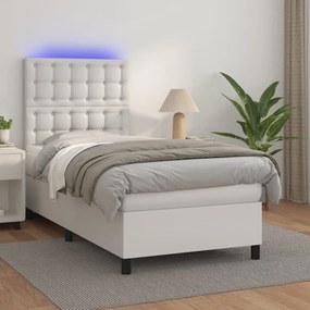 Giroletto Molle Con Materasso E Led Bianco 90x190 Cm Similpelle /