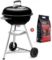 Barbecue A Carbone Classic Nero Con Pacco Bricchetti Da 2Kg Omaggio-Compact Kettle 47Cm Weber