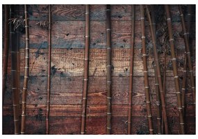 Carta da parati – Bambù esotico su legno