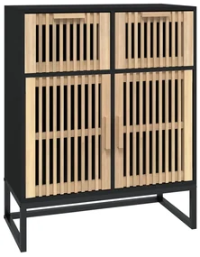Credenza nera 60x30x75 cm in legno multistrato