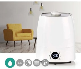 Nedis HUMI120CWT - Umidificatore d'aria con LED display 5,5 l 110W/230V