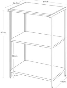 Scaffale nero opaco in acciaio 60x90x46,5 cm Tower – YAMAZAKI