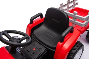 Trattore Elettrico per Bambini 12V con Rimorchio Rosso...