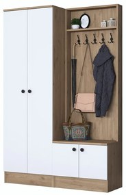 Set da corridoio bianco/naturale in noce Theresa - Kalune Design