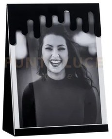 Portafoto di design vernissage piccolo nero in ferro e polimetilmet...