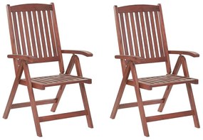 Set di 2 sedie da giardino in legno reclinabili TOSCANA Beliani