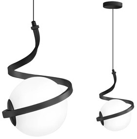 LAMPADA A SOSPENSIONE A SPIRALE CON SFERA IN VETRO APP1732-1CP BLACK