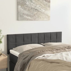 Testiere 2 Pz Grigio Scuro 72x5x78/88 Cm İn Velluto /
